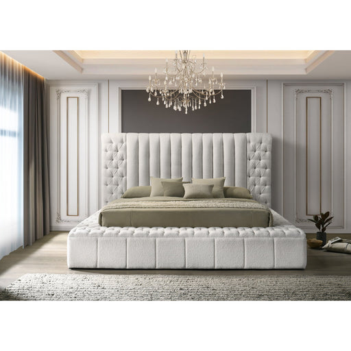 Danbury White Upholstered Storage Bed