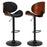 Set of 2 Adjustable Swivel PU Leather Bar Stools with Curved Footrest