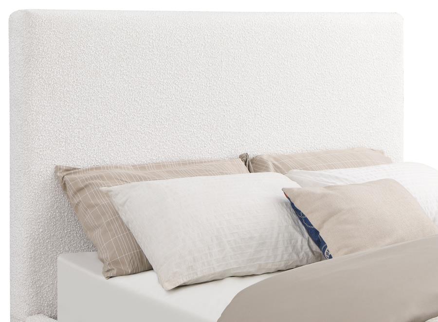 Knox Upholstered Platform Bed Cream