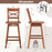 Swivel 24-Inch Counter Height Stool Set of 2 with Inclined Backrest