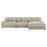 Blaine Upholstered Reversible Sectional Sofa Set With Amrless Chair Sand