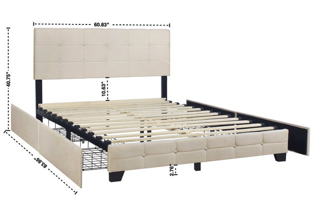 HH995 Platform Bed - Full, Queen, King