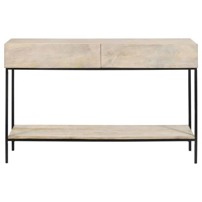 Rubeus 2-Drawer Console Table With Open Shelf White Washed