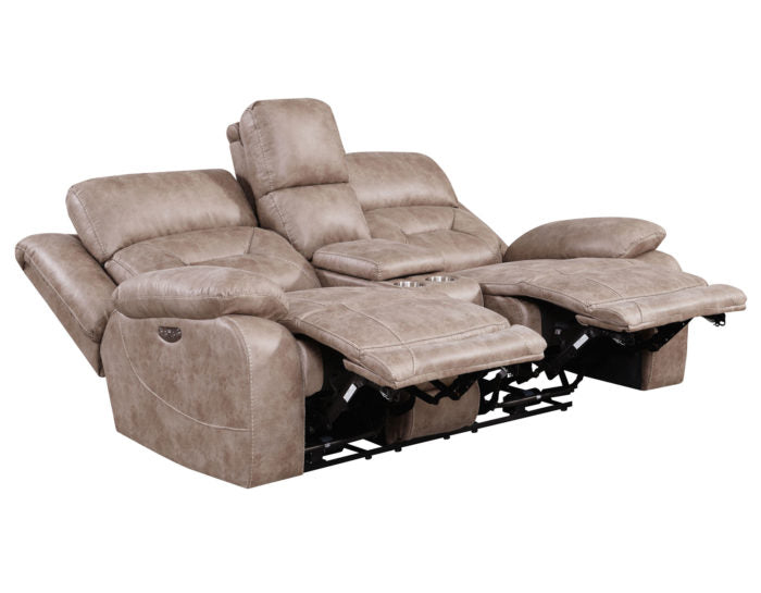 Aria Dual-Power Reclining Console Loveseat