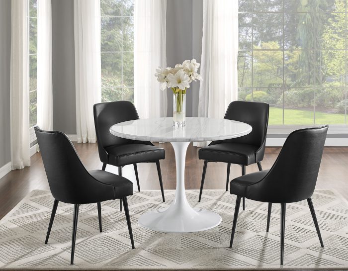 Colfax 45 inch Round Marble Dining Table