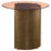 Morena Round End Table with Tawny Tempered Glass Top Brushed Bronze