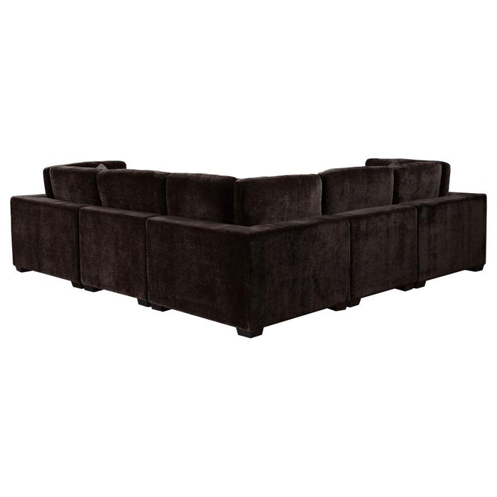 Lakeview 6-piece Upholstered Modular Sectional Sofa Dark Chocolate