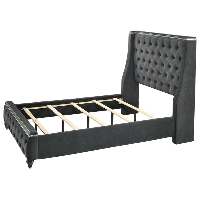 Giovani Gray Upholstered Panel Bed