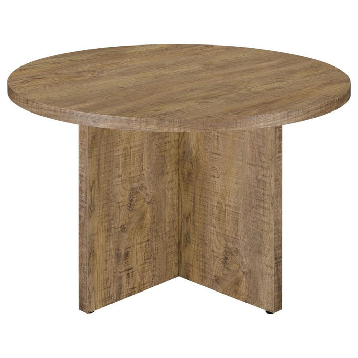 Jamestown Round Engineered Wood Dining Table with Decorative Laminate Mango Brown