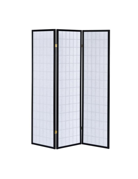 Carrie 3-Panel Folding Screen Black And White