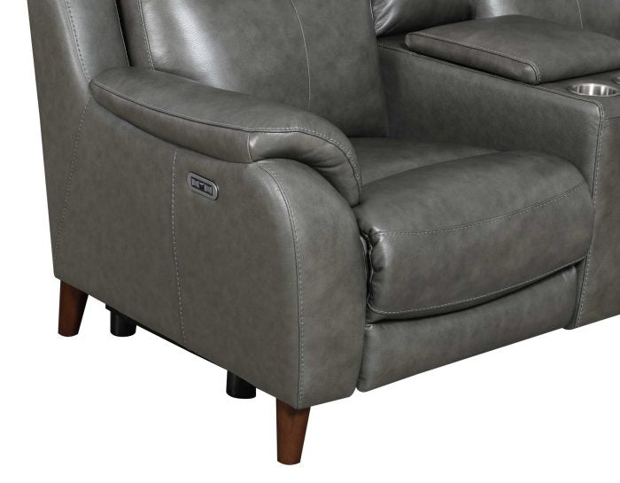 Trento Dual-Power Leather Reclining Sofa