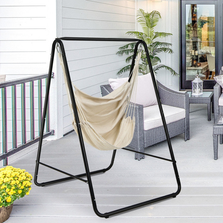 Hanging Padded Hammock Chair with Stand and Heavy Duty Steel