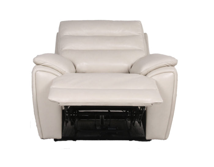 Duval Dual-Power Leather Recliner, Ivory