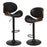 Set of 2 Adjustable Swivel PU Leather Bar Stools with Curved Footrest