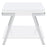 Marcia Wood Rectangular End Table White High Gloss and Chrome