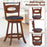 2 Pieces 24/29 inch Swivel Bar Stools with Curved Backrest and Seat Cushions