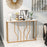 44 Inch Modern White Entryway Table with Faux Marble Tabletop