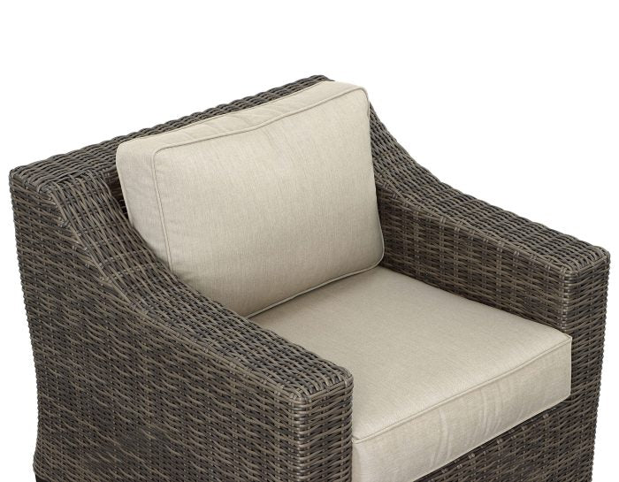 Jones Lounge Chair with Half-Round Resin Wicker