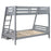 Trisha Wood Twin Over Full Bunk Bed with Storage Drawers Grey