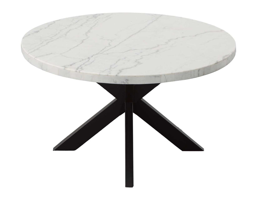 Xena 52-inch Round 5-Piece White Marble Dining Set