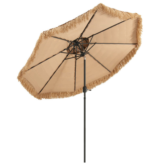9 Feet Thatched Tiki Umbrella with 8 Ribs