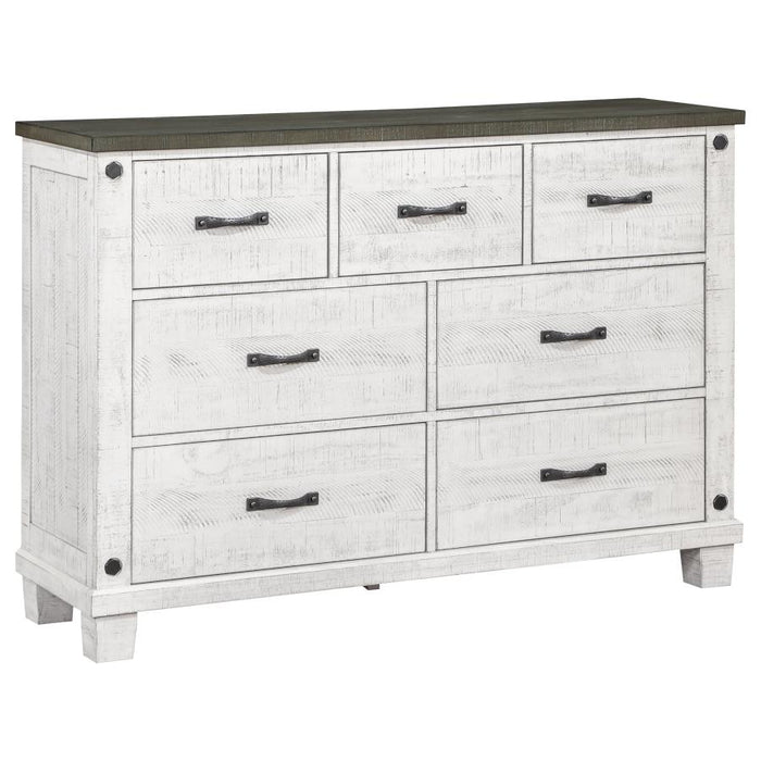 Lilith 5-piece Bedroom Set Distressed Grey and White