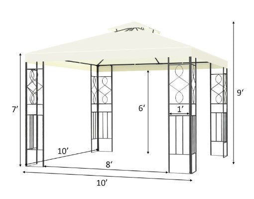 2 Tiers 10 x 10 Feet Patio Gazebo Canopy Tent