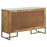 Keaton 3-Door Accent Cabinet With Marble Top Natural And Antique Gold
