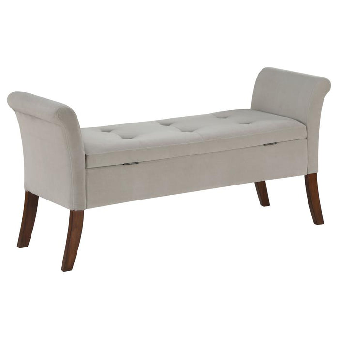 Farrah Upholstered Rolled Arms Storage Bench
