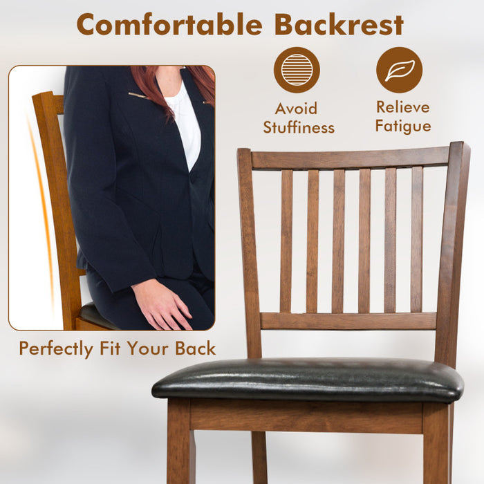 2-Piece Bar Chair Set Counter Height Bar Stool with Backrest