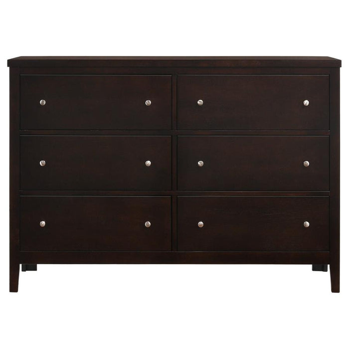 Carlton Bedroom Set with Upholstered Headboard Cappuccino