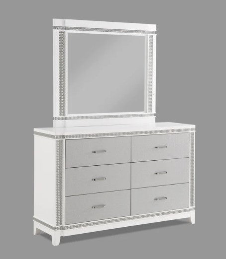Ariane White/Silver Dresser Mirror