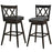 2 Pieces 29 Inch Swivel Counter Height Barstool Set with Rubber Wood Legs