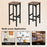 2 Pieces 28 Inch Dining Bar Chair Set with Footrest and Adjustable Pads