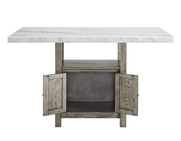 Grayson 60-inch Marble Top Counter Storage Table