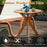 27 Inch Outdoor Round Solid Wood Coffee Side Bistro Table