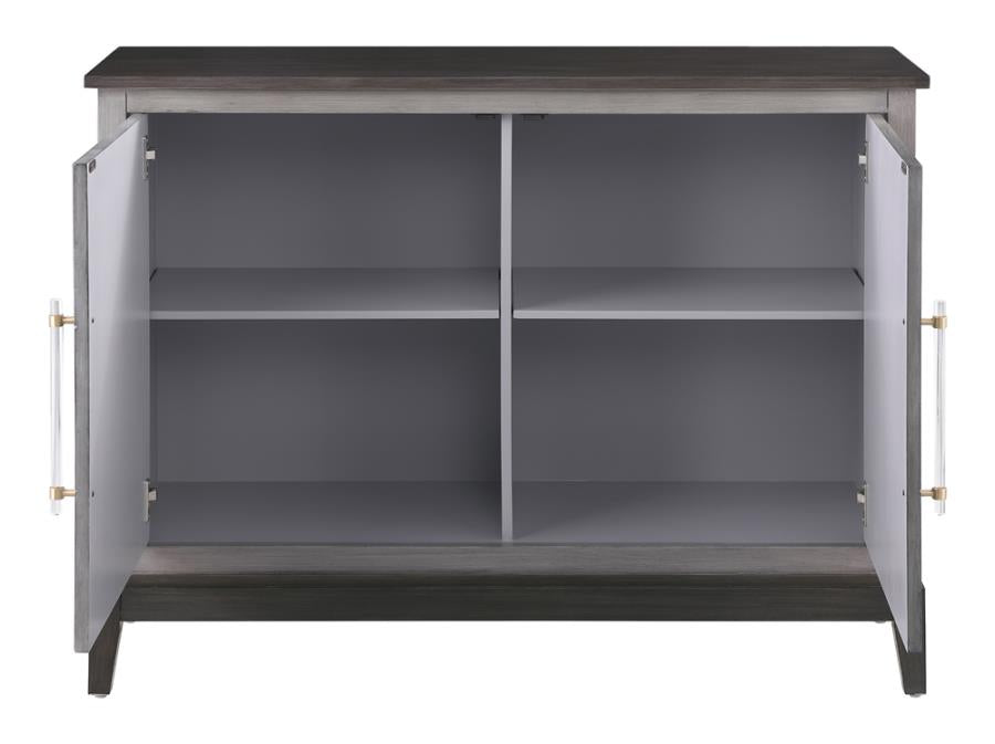Gilles 2-Door Accent Cabinet Brushed Black And Grey