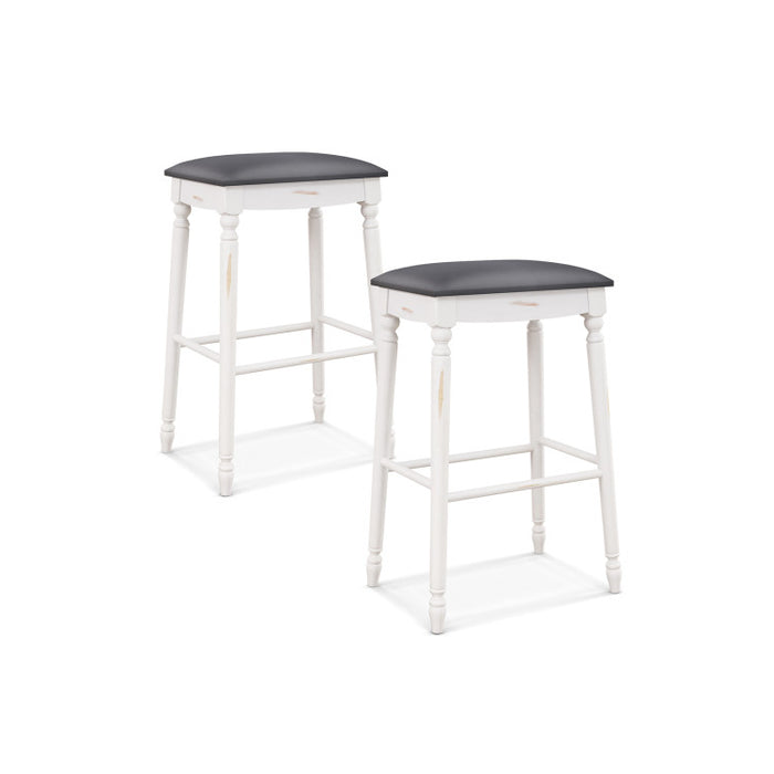 24/29 Inch Bar Stool Set of 2 with Padded Seat Cushions and Wood Legs