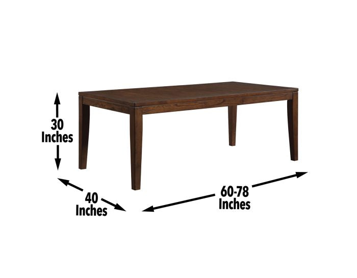 Stratford 60-78-inch Dining Table w/ 18″ Leaf