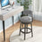 27/31 Inch Swivel Bar Stool with Upholstered Back Seat and Footrest