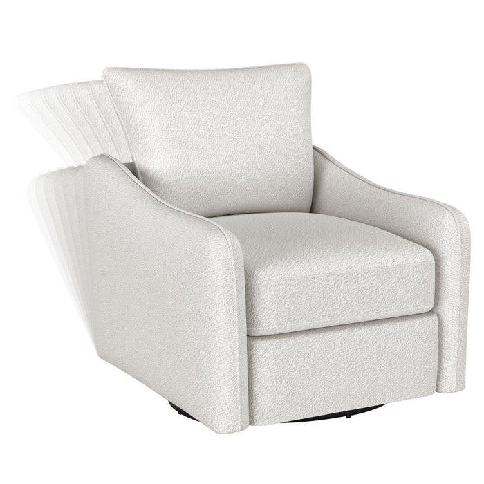 Madia Upholstered Slope Arm Swivel Club Chair Vanilla