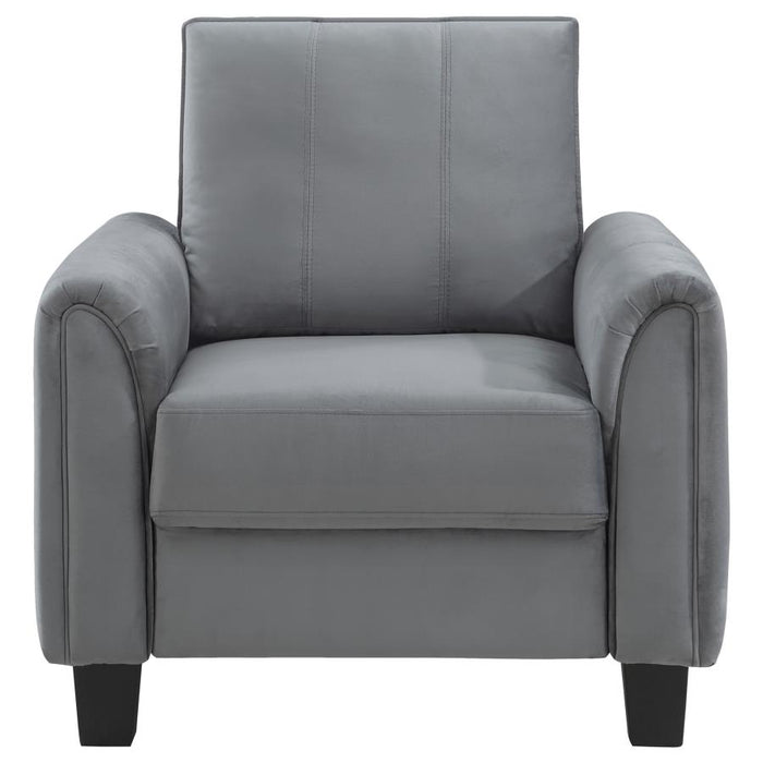 Davis 3-Piece Upholstered Rolled Arm Sofa Grey