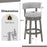 27/31 Inch Swivel Bar Stool with Upholstered Back Seat and Footrest