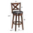 Swivel X-back Upholstered Counter Height Bar Stool with PVC Cushioned Seat