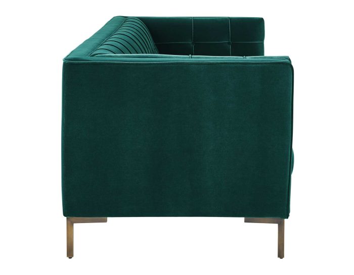 Isaac Channel Stitched Velvet Sofa