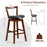 Swivel Upholstered PU Leather Stool with Backrest and Cushioned Seat