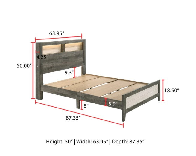 Rhett Brown/Cream LED Platform Bedroom Set
