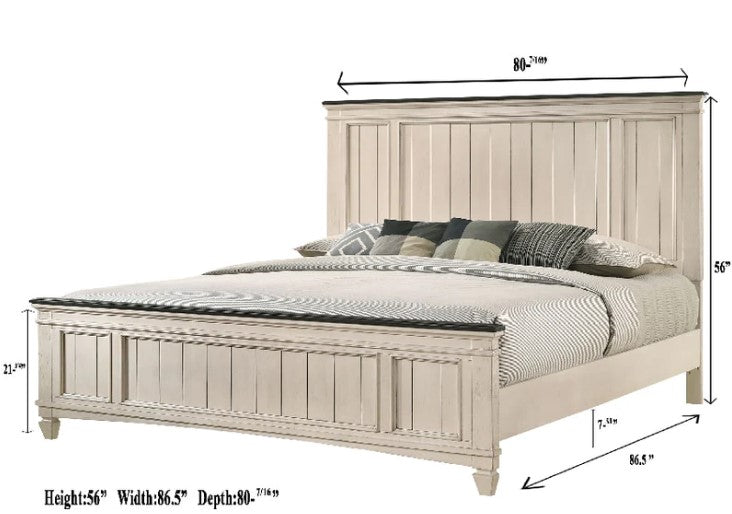 Sawyer Cream/Brown Panel Bed