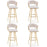 29 Inch Velvet Bar Stool Set of 2 with Woven Backrest and Gold Metal Legs
