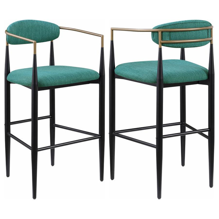 Tina Metal Pub Height Bar Stool with Upholstered Back and Seat